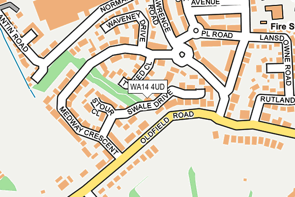 WA14 4UD map - OS OpenMap – Local (Ordnance Survey) WA14 4UD map - OS OpenMap – Local (Ordnance Survey)