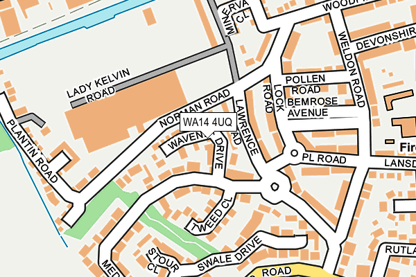 WA14 4UQ map - OS OpenMap – Local (Ordnance Survey) WA14 4UQ map - OS OpenMap – Local (Ordnance Survey)