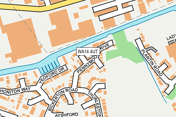 WA14 4UT map - OS OpenMap – Local (Ordnance Survey) WA14 4UT map - OS OpenMap – Local (Ordnance Survey)