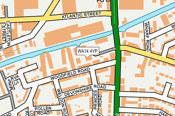 WA14 4YP map - OS OpenMap – Local (Ordnance Survey) WA14 4YP map - OS OpenMap – Local (Ordnance Survey)