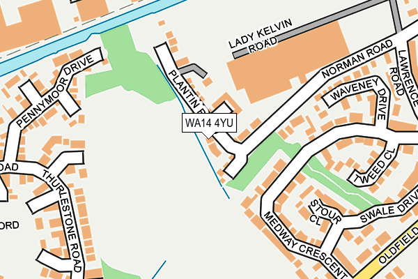 WA14 4YU map - OS OpenMap – Local (Ordnance Survey) WA14 4YU map - OS OpenMap – Local (Ordnance Survey)