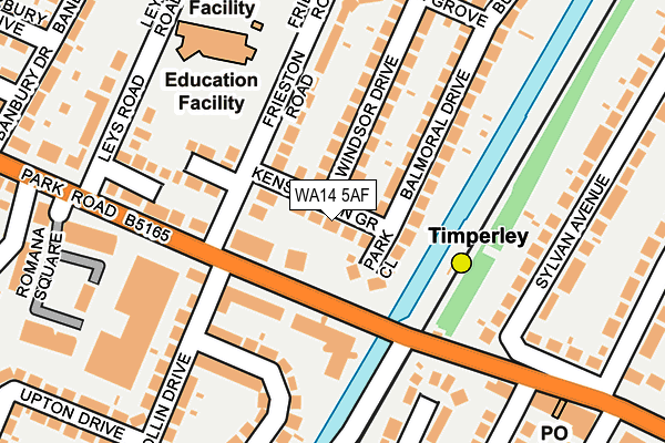 WA14 5AF map - OS OpenMap – Local (Ordnance Survey)