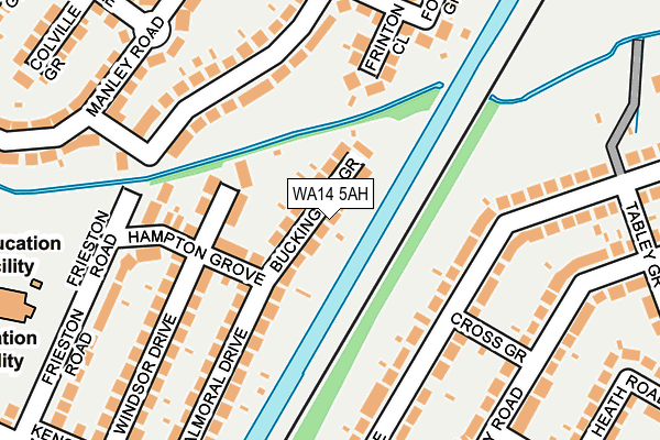 WA14 5AH map - OS OpenMap – Local (Ordnance Survey) WA14 5AH map - OS OpenMap – Local (Ordnance Survey)