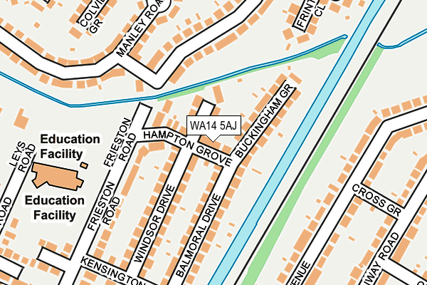 WA14 5AJ map - OS OpenMap – Local (Ordnance Survey) WA14 5AJ map - OS OpenMap – Local (Ordnance Survey)
