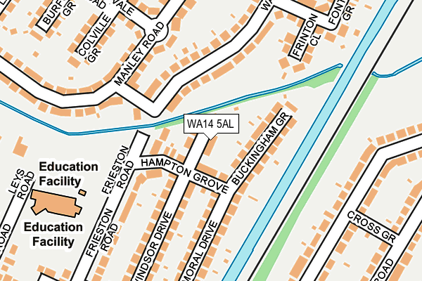 WA14 5AL map - OS OpenMap – Local (Ordnance Survey) WA14 5AL map - OS OpenMap – Local (Ordnance Survey)