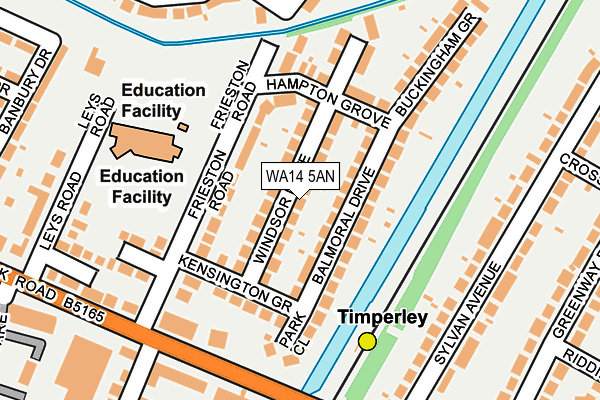 WA14 5AN map - OS OpenMap – Local (Ordnance Survey) WA14 5AN map - OS OpenMap – Local (Ordnance Survey)