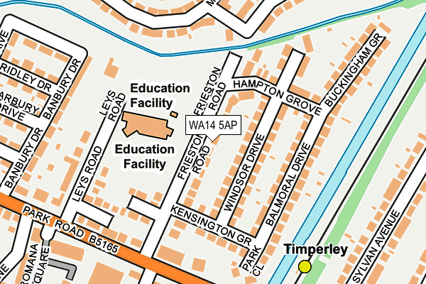 WA14 5AP map - OS OpenMap – Local (Ordnance Survey)