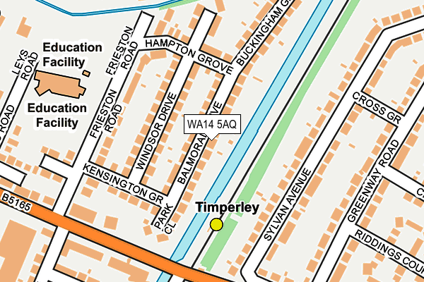 WA14 5AQ map - OS OpenMap – Local (Ordnance Survey) WA14 5AQ map - OS OpenMap – Local (Ordnance Survey)