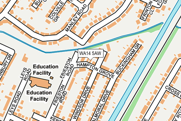WA14 5AW map - OS OpenMap – Local (Ordnance Survey)