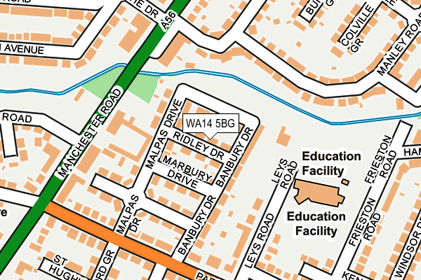 WA14 5BG map - OS OpenMap – Local (Ordnance Survey)