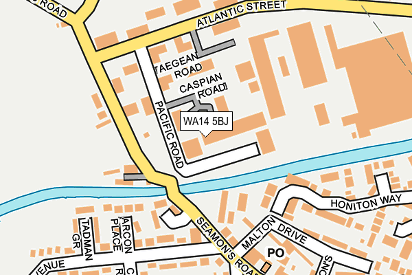 WA14 5BJ map - OS OpenMap – Local (Ordnance Survey) WA14 5BJ map - OS OpenMap – Local (Ordnance Survey)