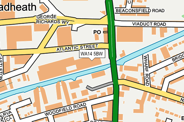 WA14 5BW map - OS OpenMap – Local (Ordnance Survey) WA14 5BW map - OS OpenMap – Local (Ordnance Survey)