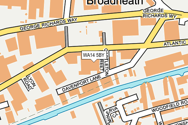 WA14 5BY map - OS OpenMap – Local (Ordnance Survey) WA14 5BY map - OS OpenMap – Local (Ordnance Survey)