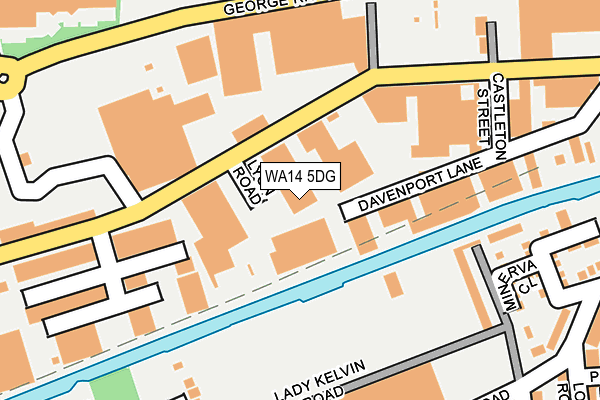 WA14 5DG map - OS OpenMap – Local (Ordnance Survey) WA14 5DG map - OS OpenMap – Local (Ordnance Survey)