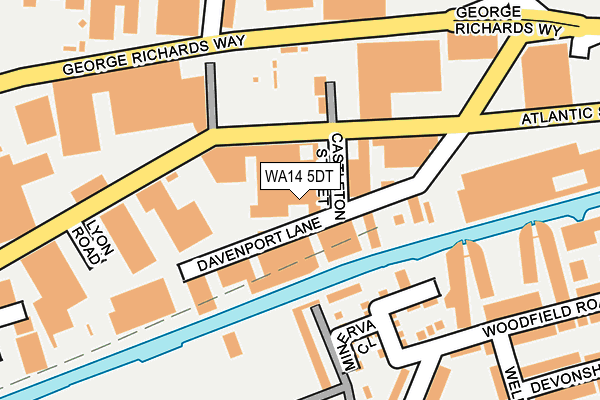 WA14 5DT map - OS OpenMap – Local (Ordnance Survey) WA14 5DT map - OS OpenMap – Local (Ordnance Survey)