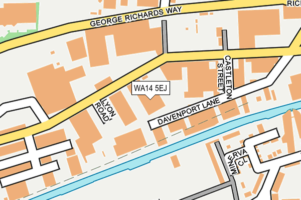 WA14 5EJ map - OS OpenMap – Local (Ordnance Survey) WA14 5EJ map - OS OpenMap – Local (Ordnance Survey)