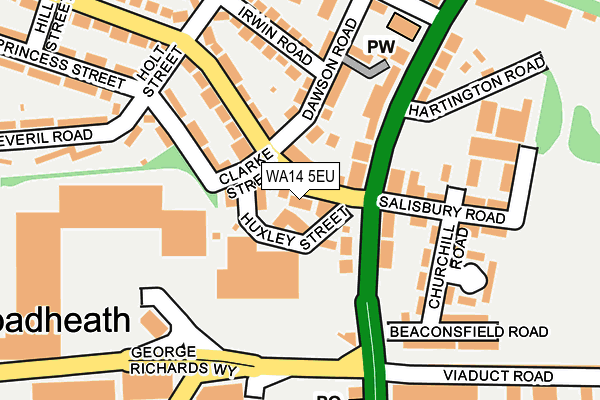 WA14 5EU map - OS OpenMap – Local (Ordnance Survey) WA14 5EU map - OS OpenMap – Local (Ordnance Survey)