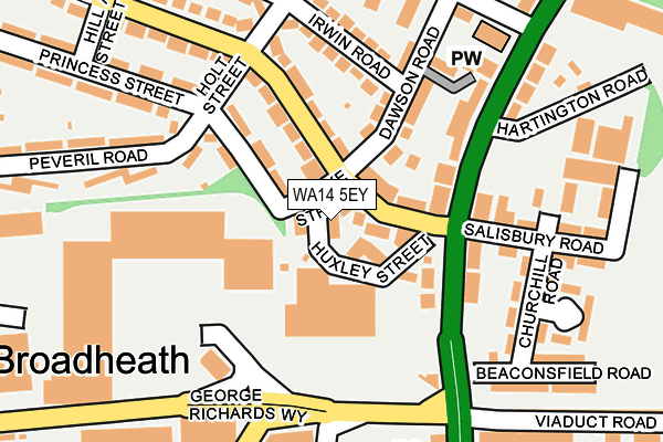 WA14 5EY map - OS OpenMap – Local (Ordnance Survey) WA14 5EY map - OS OpenMap – Local (Ordnance Survey)