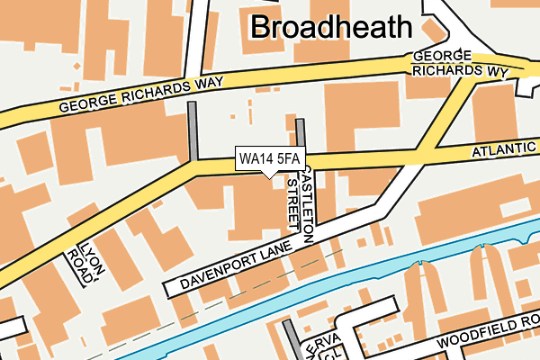 WA14 5FA map - OS OpenMap – Local (Ordnance Survey) WA14 5FA map - OS OpenMap – Local (Ordnance Survey)