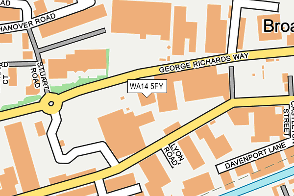 WA14 5FY map - OS OpenMap – Local (Ordnance Survey) WA14 5FY map - OS OpenMap – Local (Ordnance Survey)