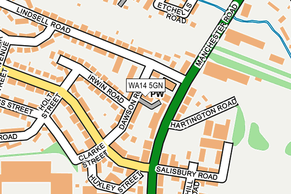 WA14 5GN map - OS OpenMap – Local (Ordnance Survey) WA14 5GN map - OS OpenMap – Local (Ordnance Survey)