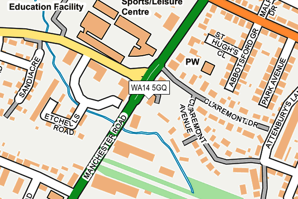 WA14 5GQ map - OS OpenMap – Local (Ordnance Survey)