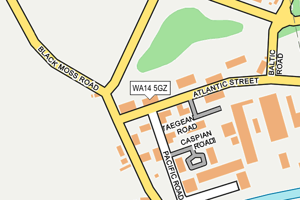 WA14 5GZ map - OS OpenMap – Local (Ordnance Survey) WA14 5GZ map - OS OpenMap – Local (Ordnance Survey)