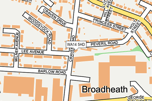 WA14 5HD map - OS OpenMap – Local (Ordnance Survey) WA14 5HD map - OS OpenMap – Local (Ordnance Survey)