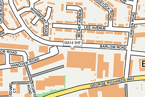 WA14 5HF map - OS OpenMap – Local (Ordnance Survey) WA14 5HF map - OS OpenMap – Local (Ordnance Survey)