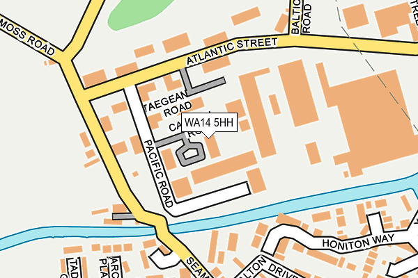 WA14 5HH map - OS OpenMap – Local (Ordnance Survey) WA14 5HH map - OS OpenMap – Local (Ordnance Survey)