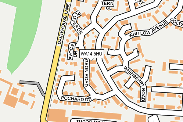 WA14 5HU map - OS OpenMap – Local (Ordnance Survey) WA14 5HU map - OS OpenMap – Local (Ordnance Survey)