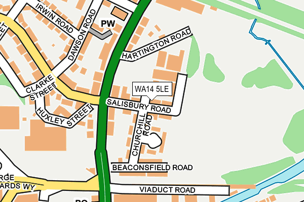 WA14 5LE map - OS OpenMap – Local (Ordnance Survey) WA14 5LE map - OS OpenMap – Local (Ordnance Survey)