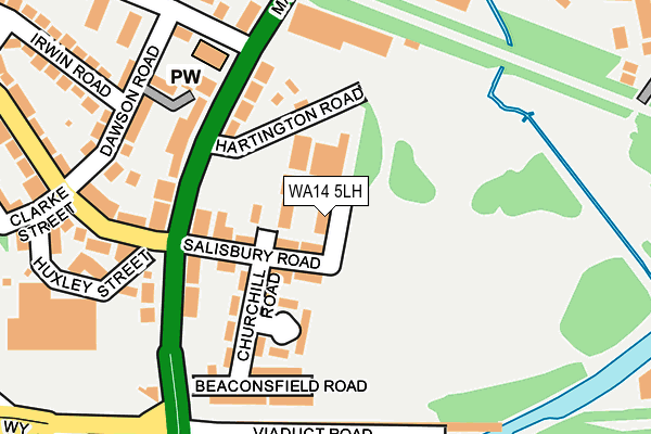 WA14 5LH map - OS OpenMap – Local (Ordnance Survey) WA14 5LH map - OS OpenMap – Local (Ordnance Survey)