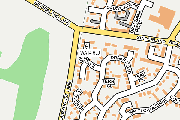 WA14 5LJ map - OS OpenMap – Local (Ordnance Survey) WA14 5LJ map - OS OpenMap – Local (Ordnance Survey)