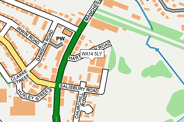 WA14 5LY map - OS OpenMap – Local (Ordnance Survey) WA14 5LY map - OS OpenMap – Local (Ordnance Survey)