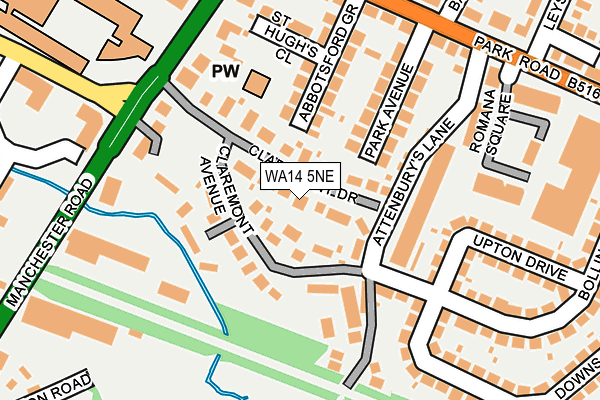 WA14 5NE map - OS OpenMap – Local (Ordnance Survey) WA14 5NE map - OS OpenMap – Local (Ordnance Survey)