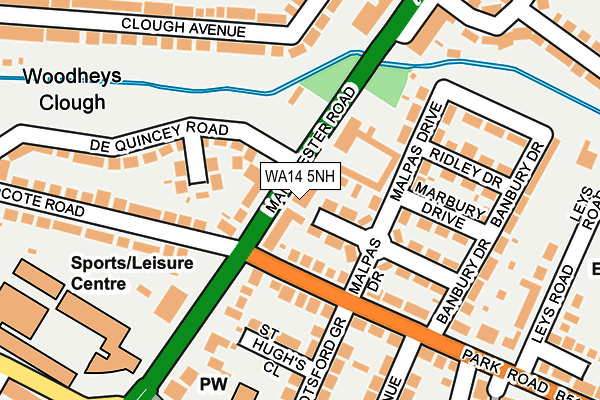 WA14 5NH map - OS OpenMap – Local (Ordnance Survey)