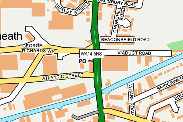 WA14 5NS map - OS OpenMap – Local (Ordnance Survey) WA14 5NS map - OS OpenMap – Local (Ordnance Survey)