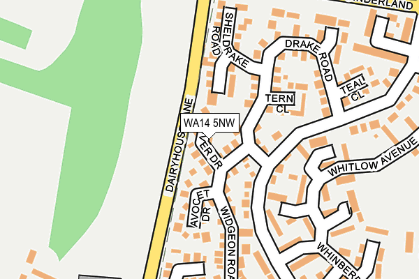 WA14 5NW map - OS OpenMap – Local (Ordnance Survey) WA14 5NW map - OS OpenMap – Local (Ordnance Survey)