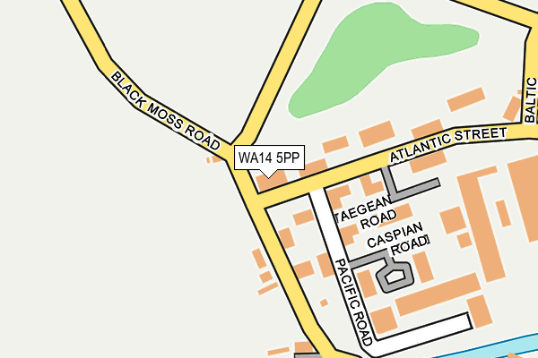 WA14 5PP map - OS OpenMap – Local (Ordnance Survey) WA14 5PP map - OS OpenMap – Local (Ordnance Survey)