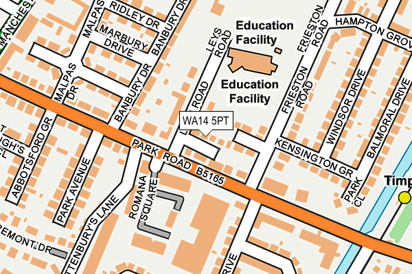 WA14 5PT map - OS OpenMap – Local (Ordnance Survey)