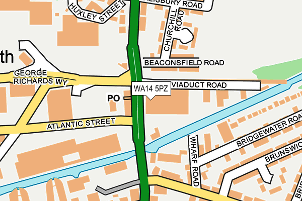 WA14 5PZ map - OS OpenMap – Local (Ordnance Survey) WA14 5PZ map - OS OpenMap – Local (Ordnance Survey)