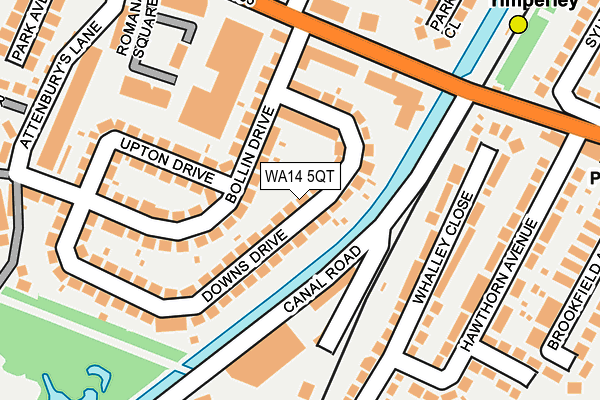 WA14 5QT map - OS OpenMap – Local (Ordnance Survey) WA14 5QT map - OS OpenMap – Local (Ordnance Survey)