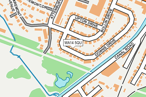 WA14 5QU map - OS OpenMap – Local (Ordnance Survey) WA14 5QU map - OS OpenMap – Local (Ordnance Survey)