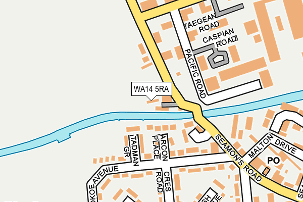 WA14 5RA map - OS OpenMap – Local (Ordnance Survey) WA14 5RA map - OS OpenMap – Local (Ordnance Survey)