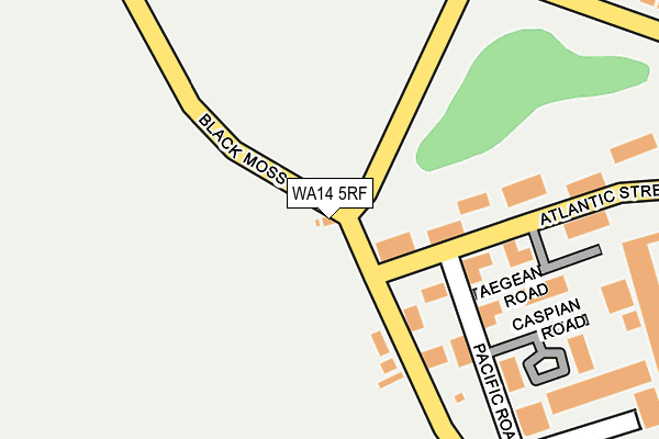 WA14 5RF map - OS OpenMap – Local (Ordnance Survey) WA14 5RF map - OS OpenMap – Local (Ordnance Survey)