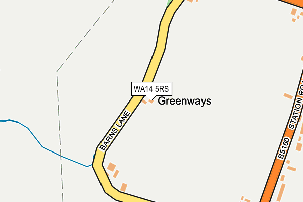 WA14 5RS map - OS OpenMap – Local (Ordnance Survey) WA14 5RS map - OS OpenMap – Local (Ordnance Survey)