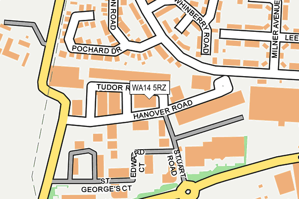 WA14 5RZ map - OS OpenMap – Local (Ordnance Survey) WA14 5RZ map - OS OpenMap – Local (Ordnance Survey)