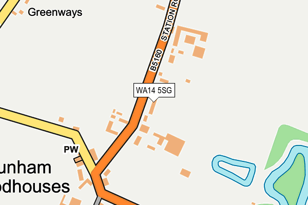 WA14 5SG map - OS OpenMap – Local (Ordnance Survey) WA14 5SG map - OS OpenMap – Local (Ordnance Survey)
