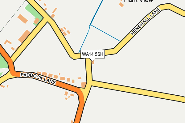 WA14 5SH map - OS OpenMap – Local (Ordnance Survey) WA14 5SH map - OS OpenMap – Local (Ordnance Survey)